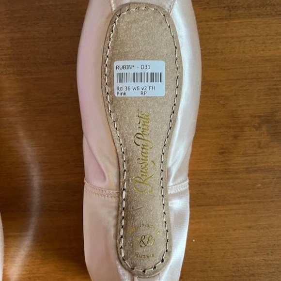 Pointe Shoes - Rubin 36 w6 v2 U-cut FH Pink - Picture 3 of 4